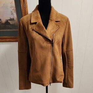 Betabrand Faux Suede Moto Jacket Size Large